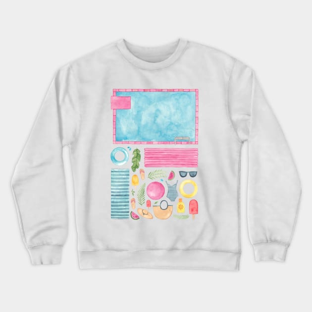 Pool Party! Crewneck Sweatshirt by Elena_ONeill